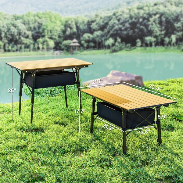 Mesa plegable pequeña de aluminio Outsunny de 3 pies