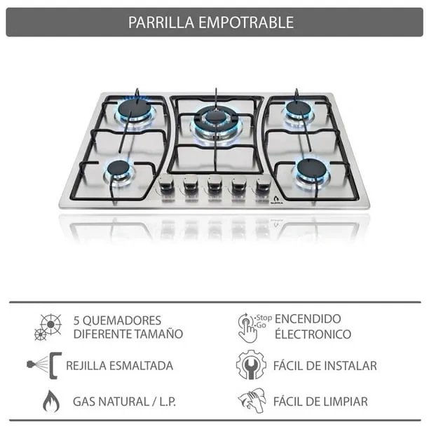 Combo Supra campana de pared y parrilla de 5 quemadores en acero SUPRA Combo Pizzo