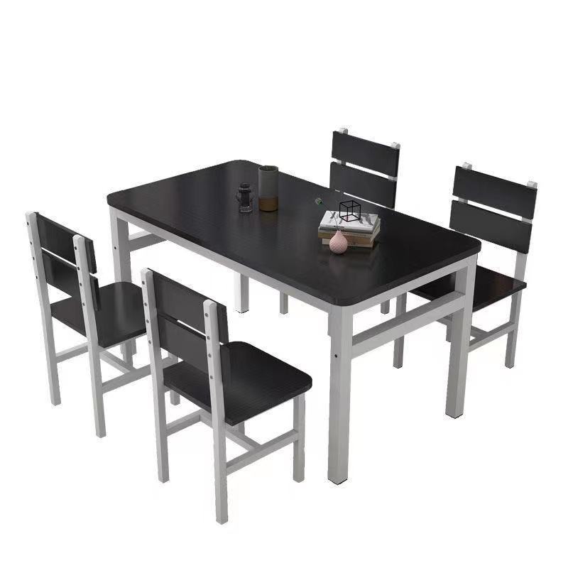 Juego de mesa de comedor plegable y extensible con 4 sillas — Mesa rectangular de madera para cocina y comedor, ideal para ahorrar espacio en apartamentos pequeños y uso doméstico.