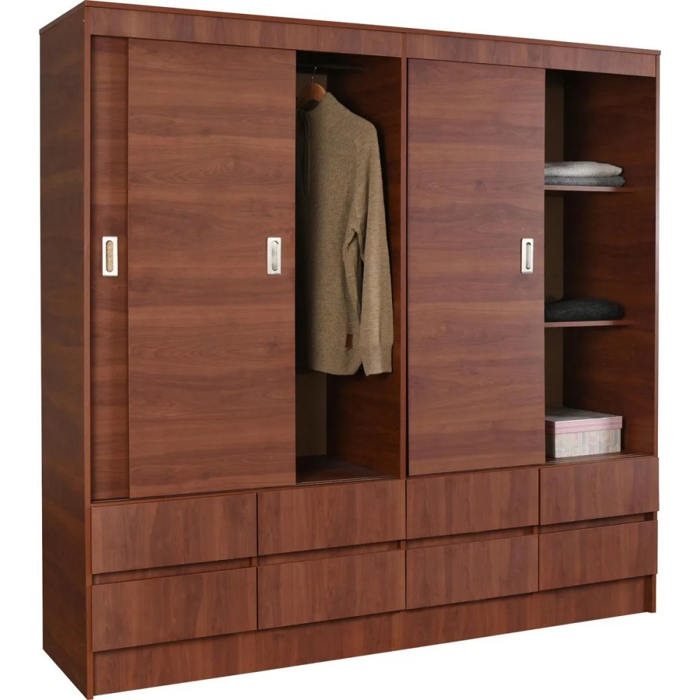 Clóset Maule 4 Puerta(s) 8 Cajón(es) 2 Repisa(s) 180x180x51 cm Café