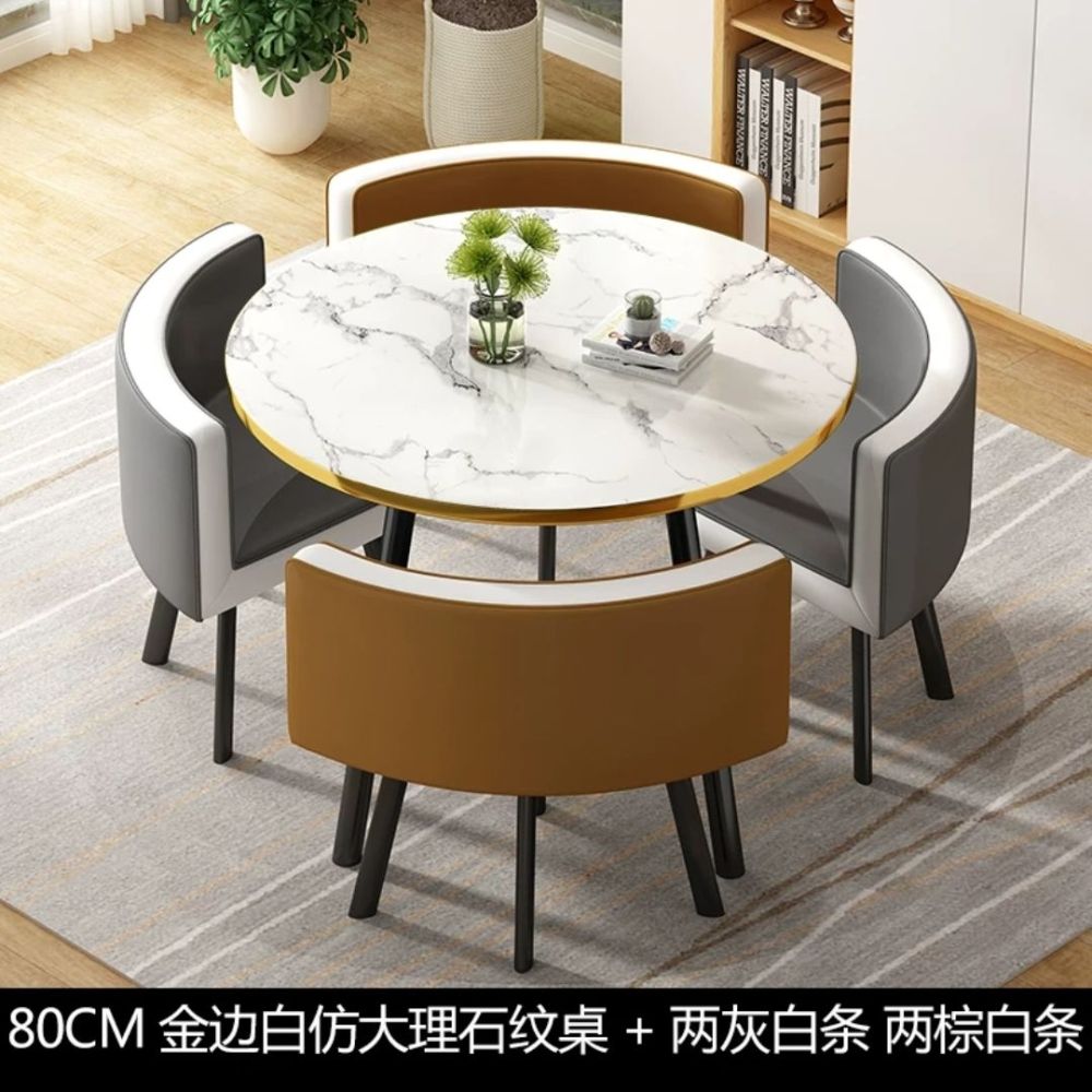 Mesa de comedor de recepción sencilla, mesa de comedor de mármol, silla de madera maciza, mesa de comedor para restaurante, muebles GPF50YH