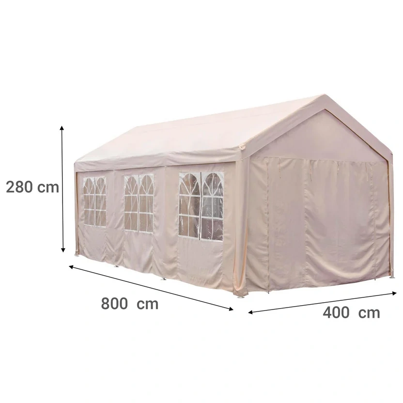 Toldo Con Cortinas Textil Taupe 400 x 800 cm