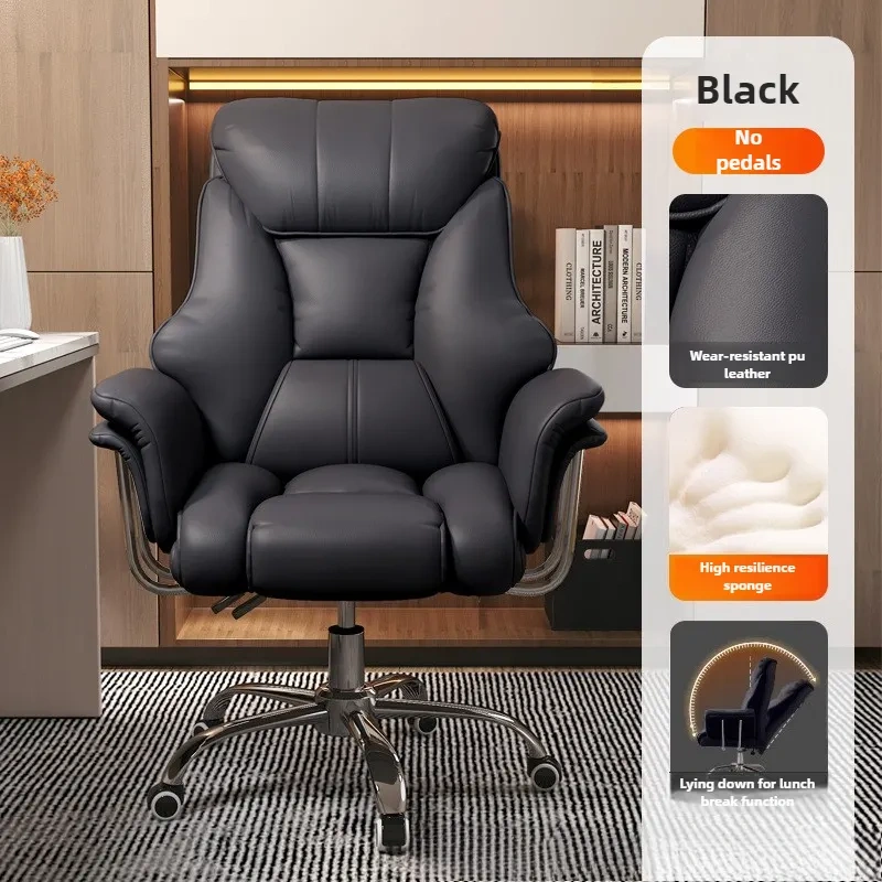 Sillón ejecutivo minimalista — Silla de oficina y ordenador, cómoda para uso sedentario.