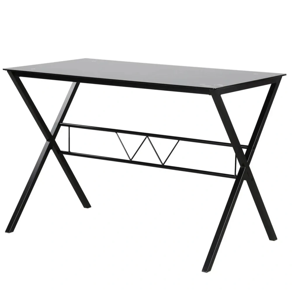 Escritorio vidrio negro 110x60x74cm