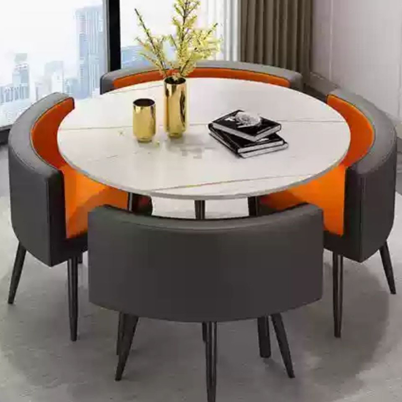 Mesa de comedor de recepción sencilla, mesa de comedor de mármol, silla de madera maciza, mesa de comedor para restaurante, muebles GPF50YH