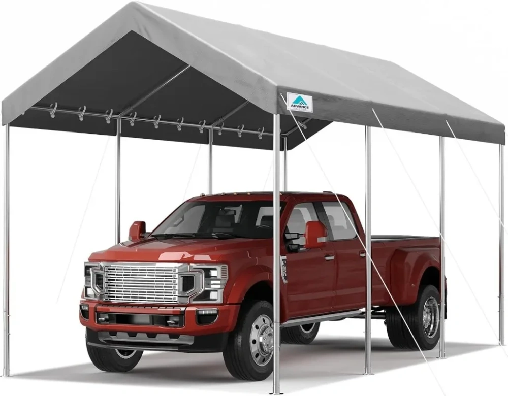 ADVANCE OUTDOOR - Carpa portátil resistente de 10 x 20 pies para coche, garaje, fiestas o refugio para embarcaciones; altura ajustable desde 9,5 pies.