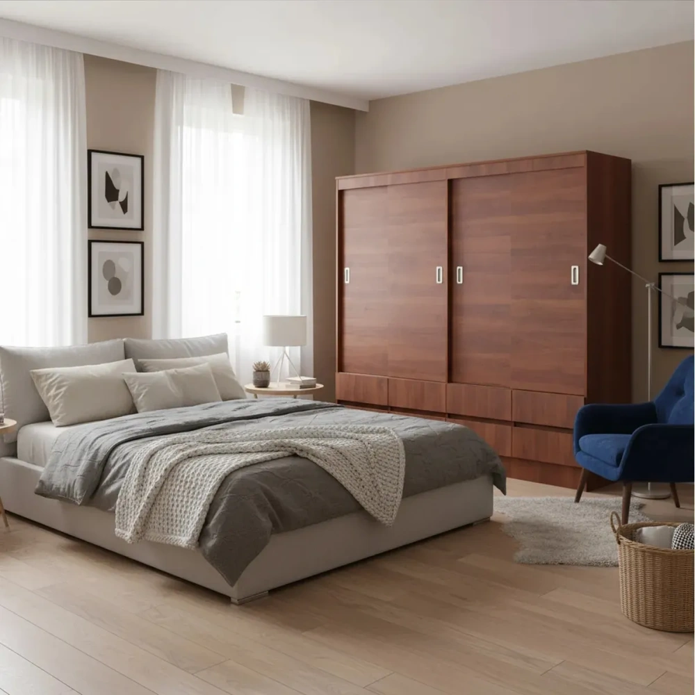 Clóset Maule 4 Puerta(s) 8 Cajón(es) 2 Repisa(s) 180x180x51 cm Café