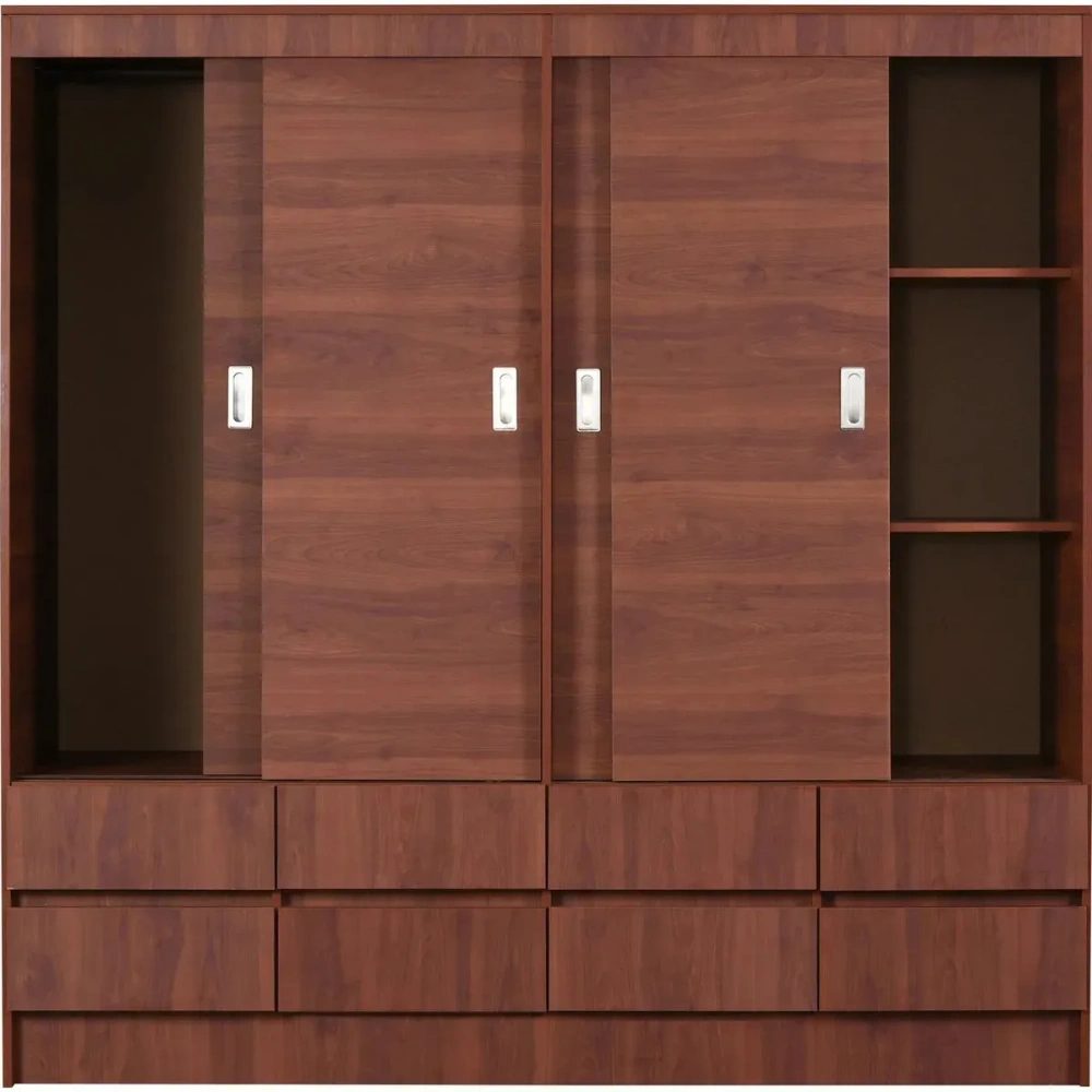 Clóset Maule 4 Puerta(s) 8 Cajón(es) 2 Repisa(s) 180x180x51 cm Café