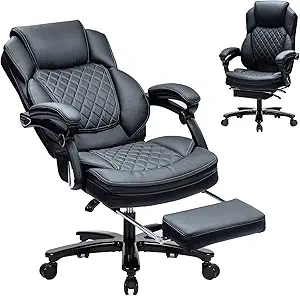 Sillones de oficina reclinables con reposapiés (grandes) — 400 lb