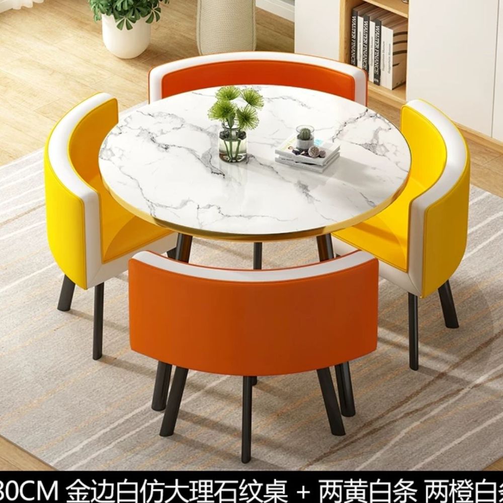 Mesa de comedor de recepción sencilla, mesa de comedor de mármol, silla de madera maciza, mesa de comedor para restaurante, muebles GPF50YH