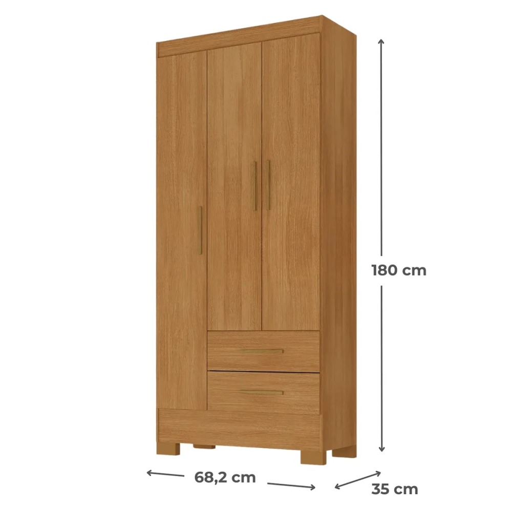Combo closet 3 puertas 2 cajones + cómoda 5 cajones