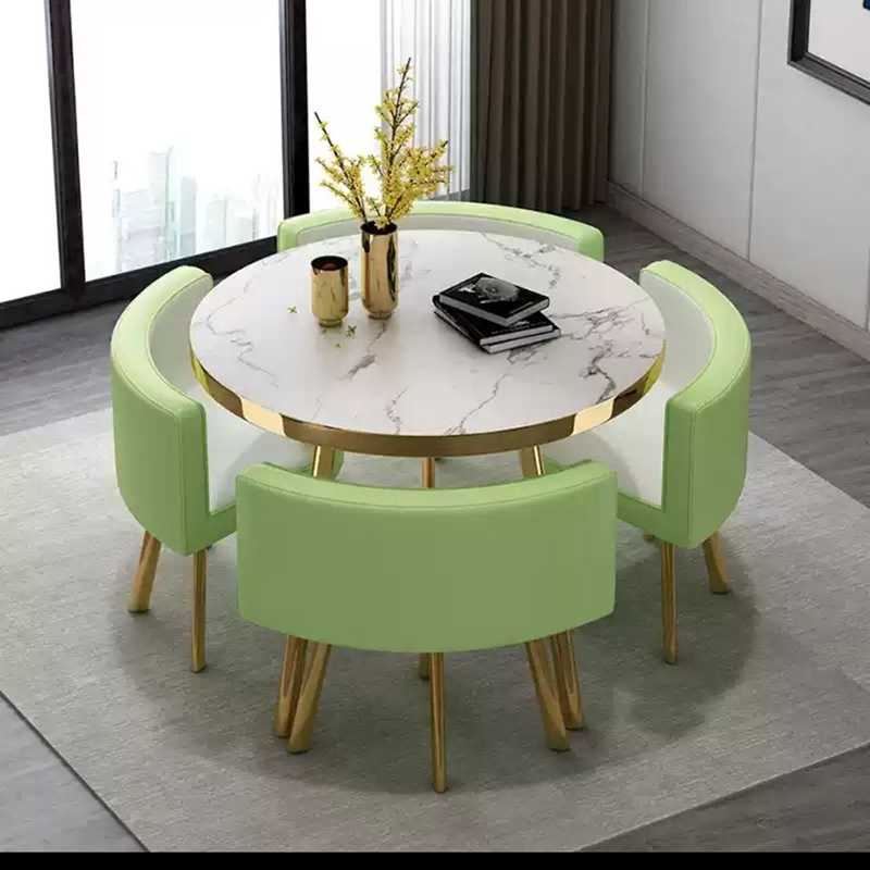 Mesa de comedor de recepción sencilla, mesa de comedor de mármol, silla de madera maciza, mesa de comedor para restaurante, muebles GPF50YH