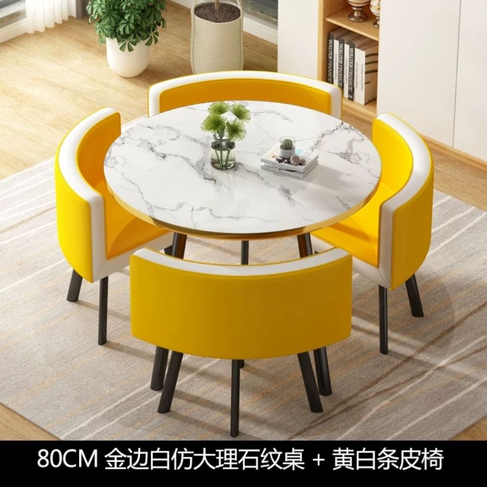 Mesa de comedor de recepción sencilla, mesa de comedor de mármol, silla de madera maciza, mesa de comedor para restaurante, muebles GPF50YH