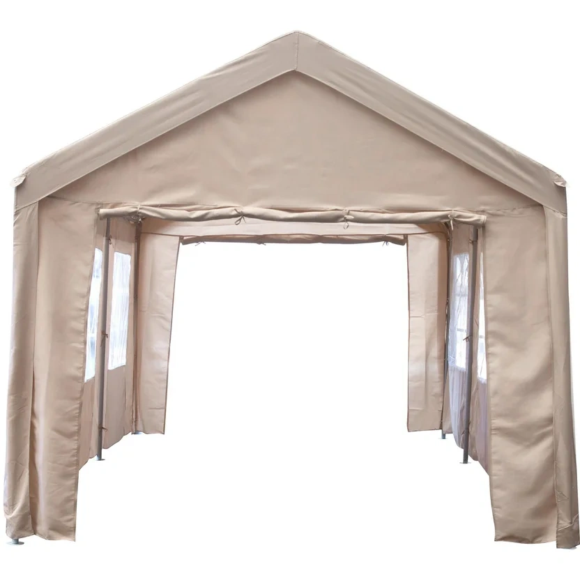 Toldo Con Cortinas Textil Taupe 400 x 800 cm
