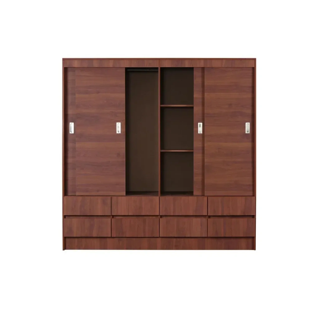 Clóset Maule 4 Puerta(s) 8 Cajón(es) 2 Repisa(s) 180x180x51 cm Café