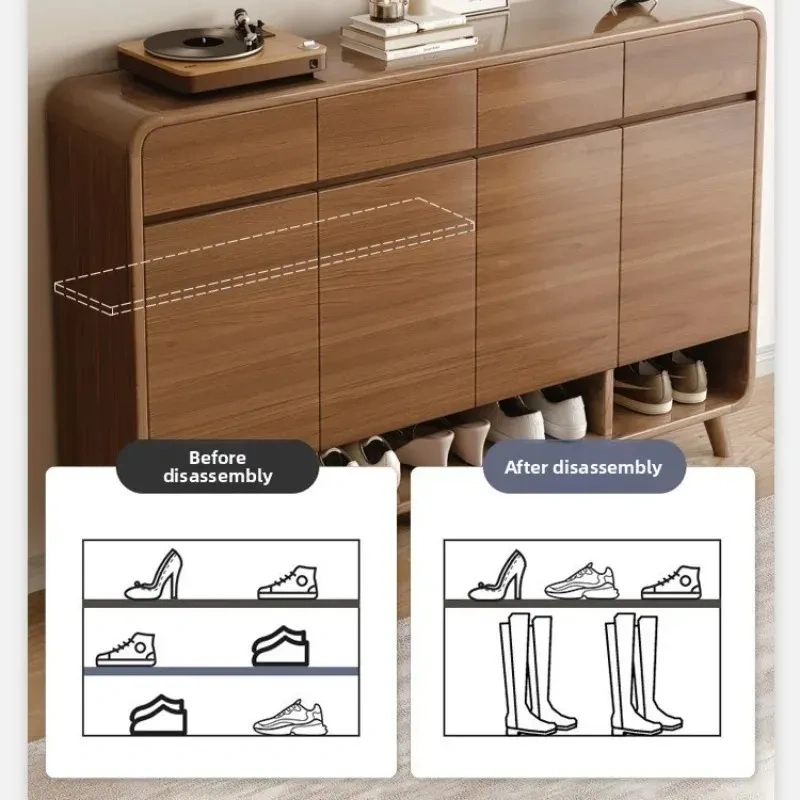 Zapatero de madera de gran capacidad y diseño compacto con múltiples niveles para organizar el hogar (capacidad para 30 pares)