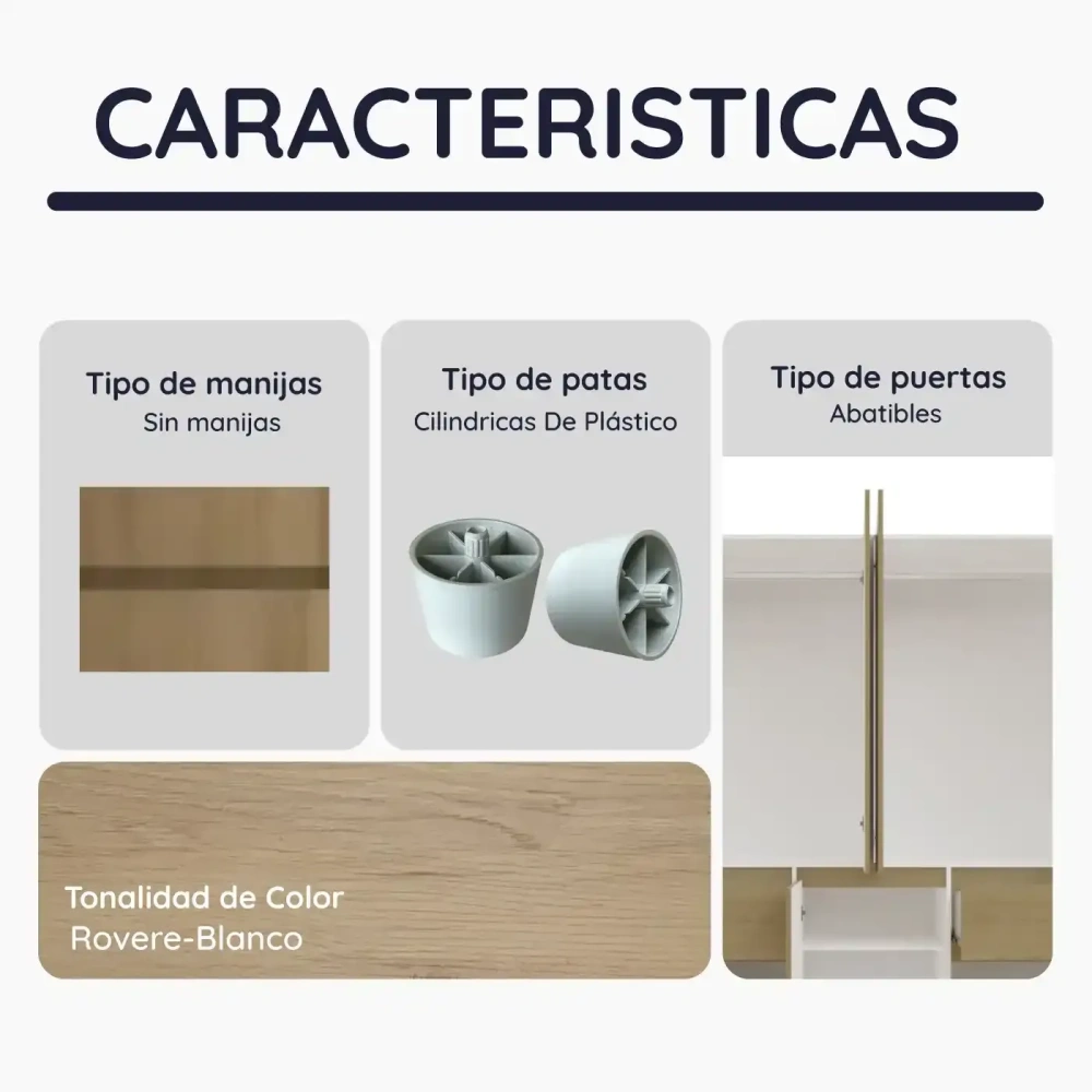 Armario Clóset PRACTIMAC Mell 160 cm Rovere-Blanco