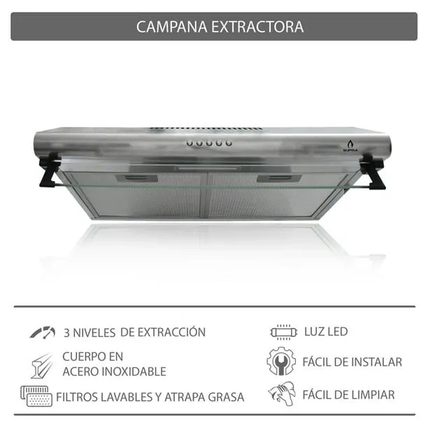 Combo Supra campana de pared y parrilla de 5 quemadores en acero SUPRA Combo Pizzo