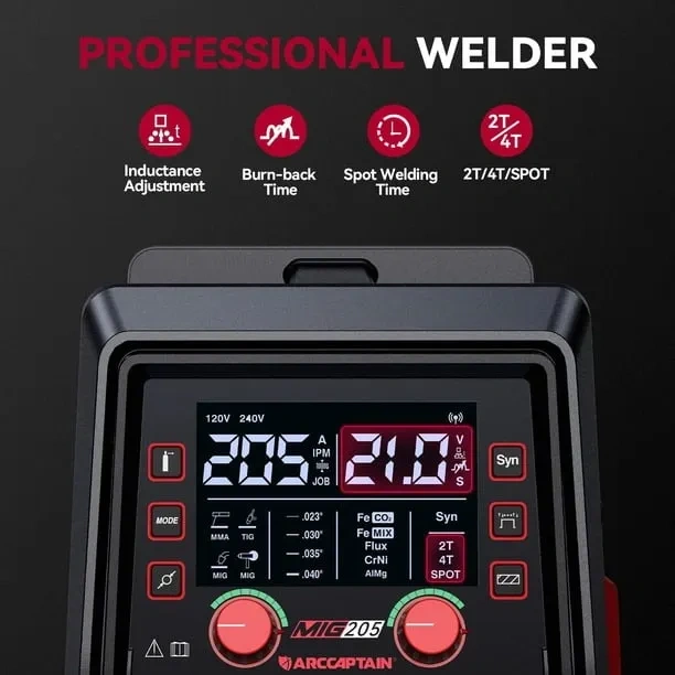 Soldadora ARCCAPTAIN iControl MIG205 Pro 205A 110V/220V 6 en 1