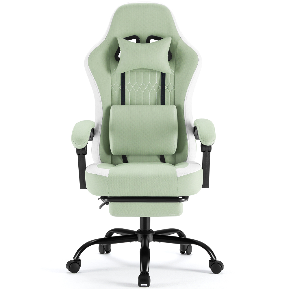 Silla ergonómica JHK para gaming y ordenador: altura ajustable, giro de 360°, con reposacabezas, soporte lumbar y reposabrazos articulados — Para oficina y hogar