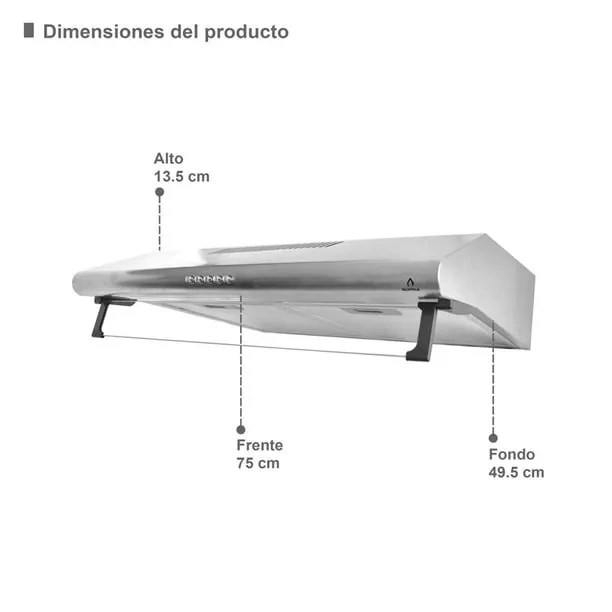 Combo Supra campana de pared y parrilla de 5 quemadores en acero SUPRA Combo Pizzo