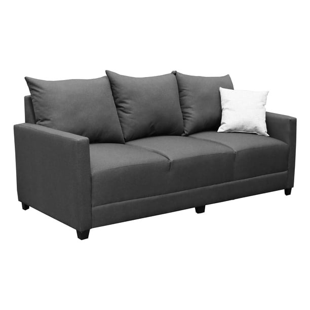 Sala Modular 3-2-1 El Bazar Store Atlanta Lino Negro Sofa Love seat sillon