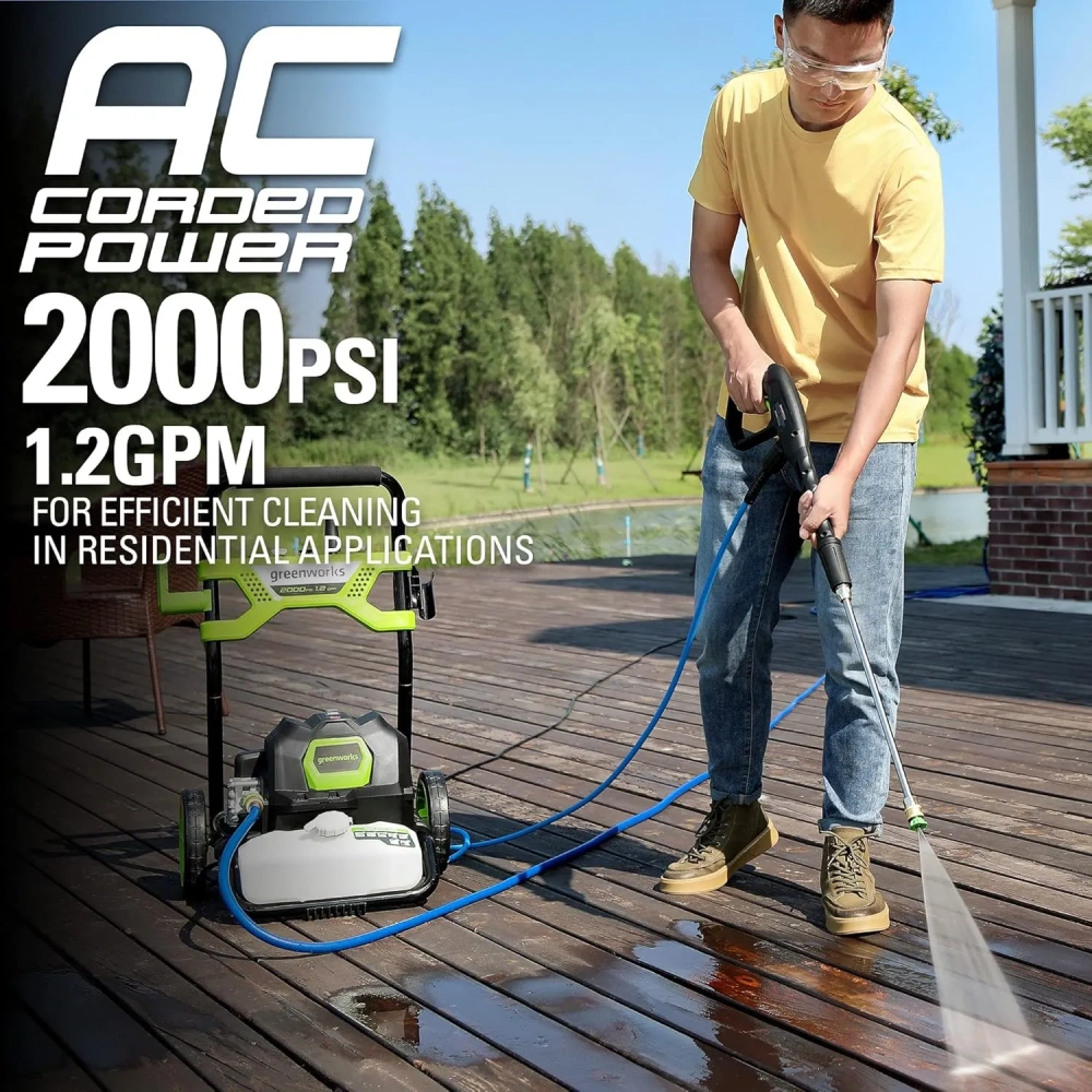GPW2003 Greenworks (Marco Abierto), 2000 PSI 1.2 GPM, Hidrolavadora con garantía Premium