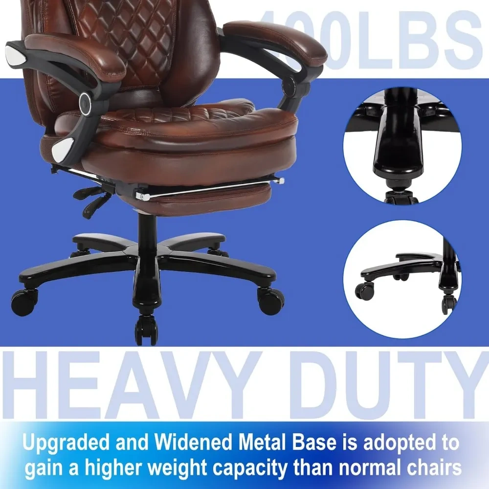 Sillones de oficina reclinables con reposapiés (grandes) — 400 lb