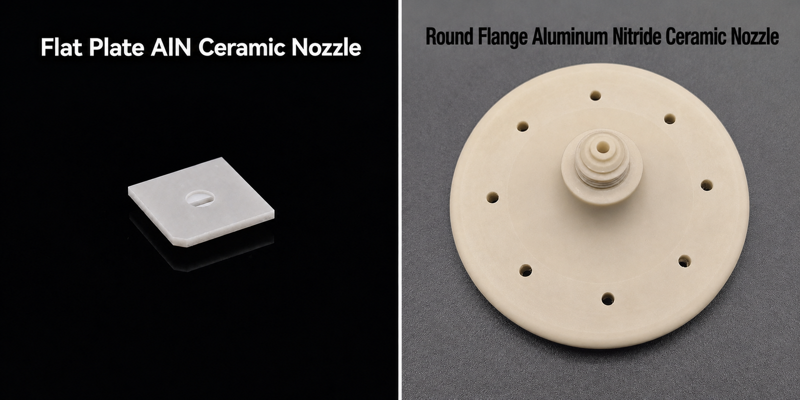 Aluminum Nitride Ceramic Nozzle,Aluminum Nitride Ceramic Nozzle, AlN Ceramic Nozzles, High Thermal Conductivity Ceramic Nozzle
