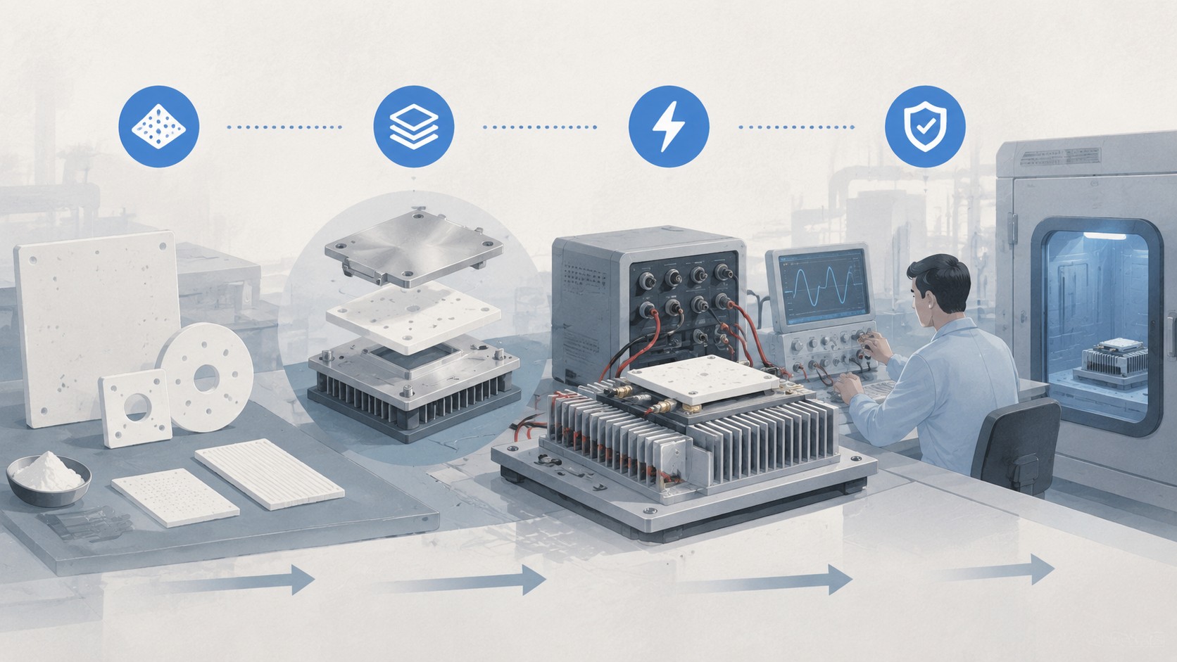 Editorial illustration for Maximizing ROI with Industrial Ceramic Materials in High-Power Electronic Testing