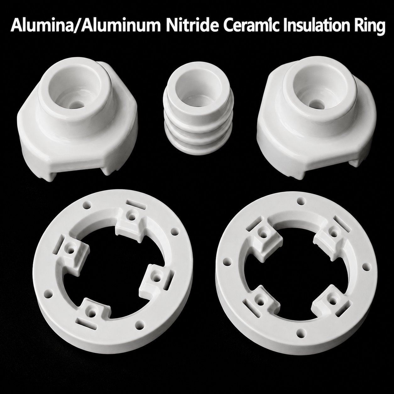 Alumina & Aluminum Nitride Ceramic Insulation Ring for Electronic Components,Alumina-AlN Ceramic Insulation Ring - Custom Aluminum Nitride Ceramic