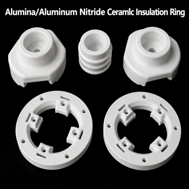 Alumina & Aluminum Nitride Ceramic Insulation Ring for Electronic Components,Alumina-AlN Ceramic Insulation Ring - Custom Aluminum Nitride Ceramic