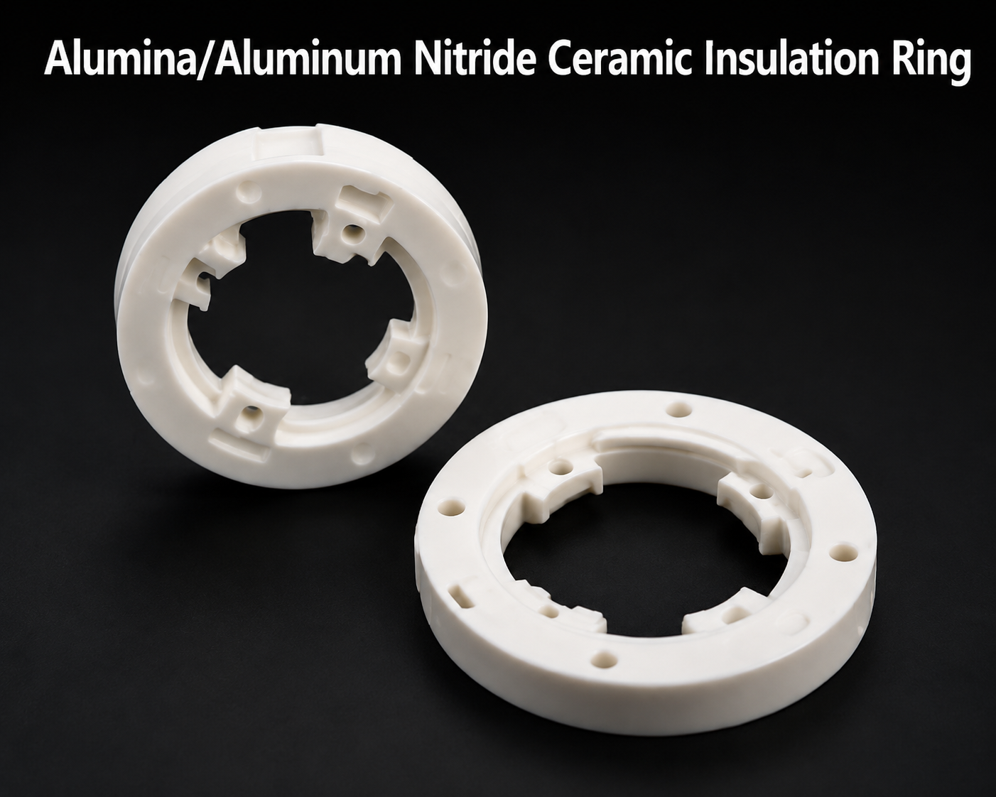Alumina & Aluminum Nitride Ceramic Insulation Ring for Electronic Components,Alumina-AlN Ceramic Insulation Ring - Custom Aluminum Nitride Ceramic