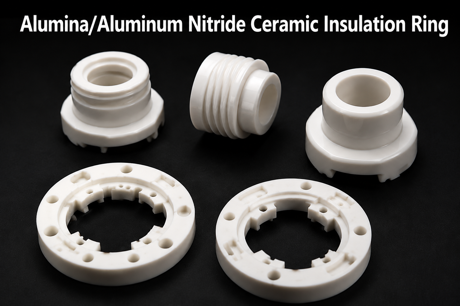 Alumina & Aluminum Nitride Ceramic Insulation Ring for Electronic Components,Alumina-AlN Ceramic Insulation Ring - Custom Aluminum Nitride Ceramic