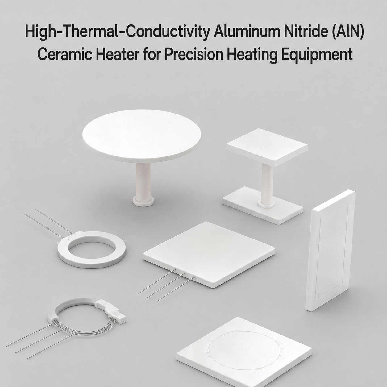High-Thermal-Conductivity Aluminum Nitride (AlN) Ceramic Heater for Precision Heating Equipment,Aluminum Nitride Ceramic Heater for Precision Thermal Control