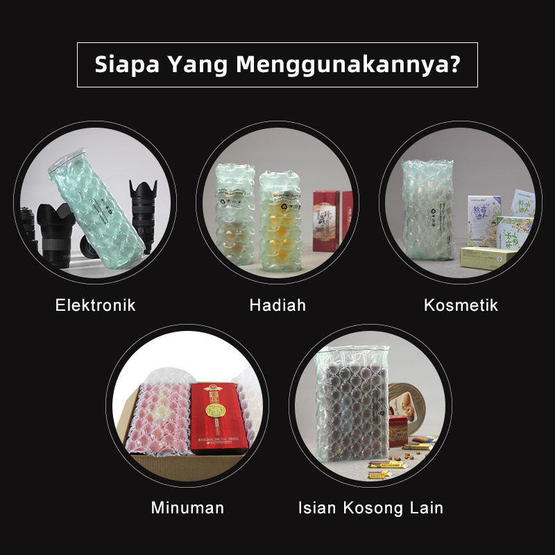 Filem Gelembung Udara HDPE untuk: Elektronik, Hadiah, Kosmetik, Minuman dan e-dagang