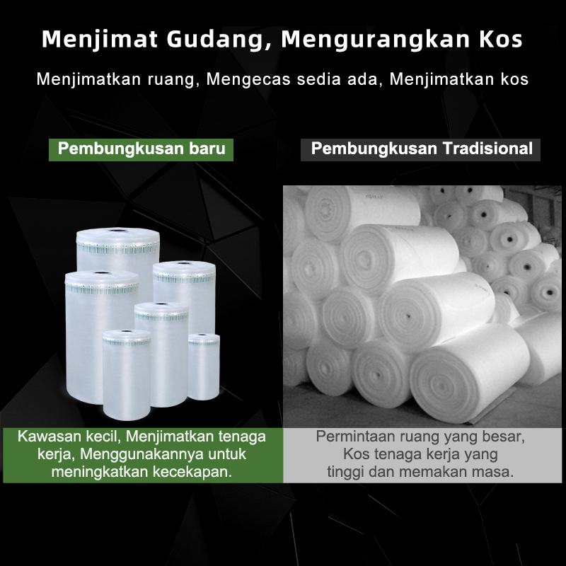 Penjimatan Gudang: Beg Kolumn Udara Jenis Q kurangkan kos, ruang & tingkatkan kecekapan