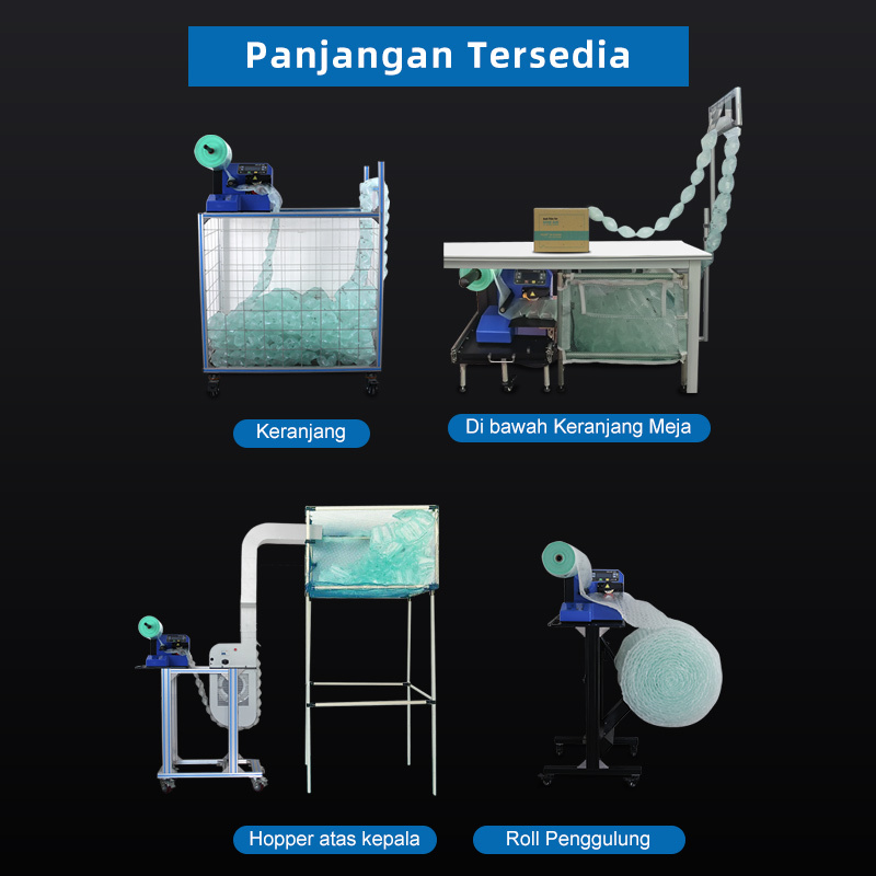 Panjangan Automasi Mesin Kusyen Udara: Keranjang, Hopper, Penggulung, untuk penyelesaian industri
