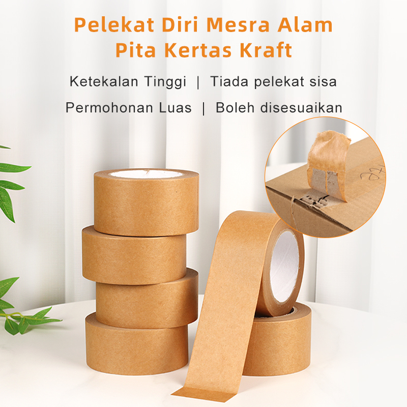 Pelekat Diri Mesra Alam: TapeZ Pita Kraft, tiada sisa, ketekalan tinggi & permohonan luas
