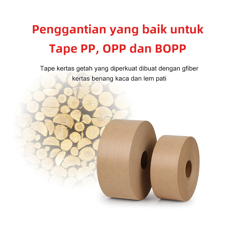 Penggantian Pita Terbaik: Pita Diaktifkan Air, kertas getah diperkuat gentian kaca & lem pati