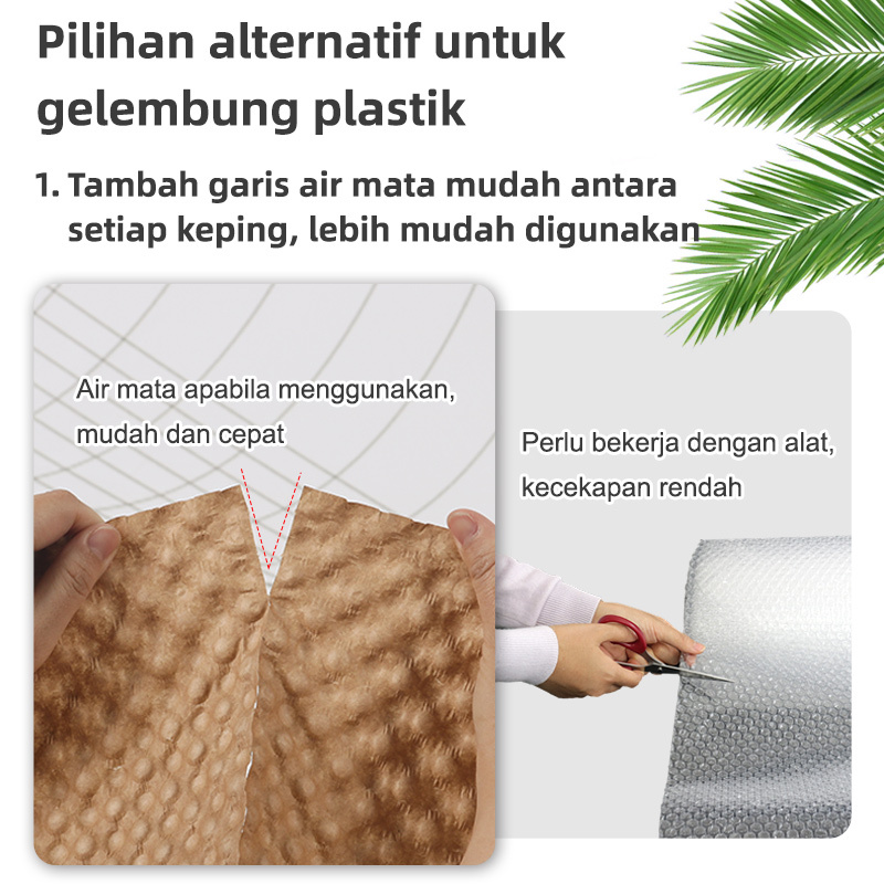 Kertas Gelembung Fanfold: Alternatif plastik dengan garis air mata mudah, cepat digunakan