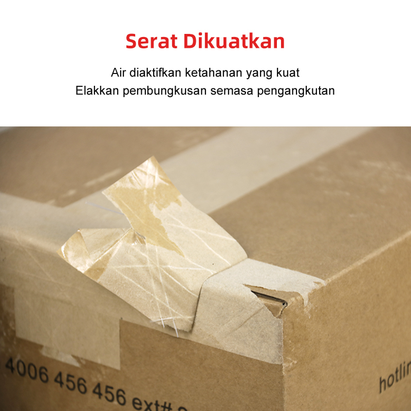 Serat Dikuatkan: Pita Diaktifkan Air heavy-duty, elakkan pembungkusan longgar semasa pengangkutan