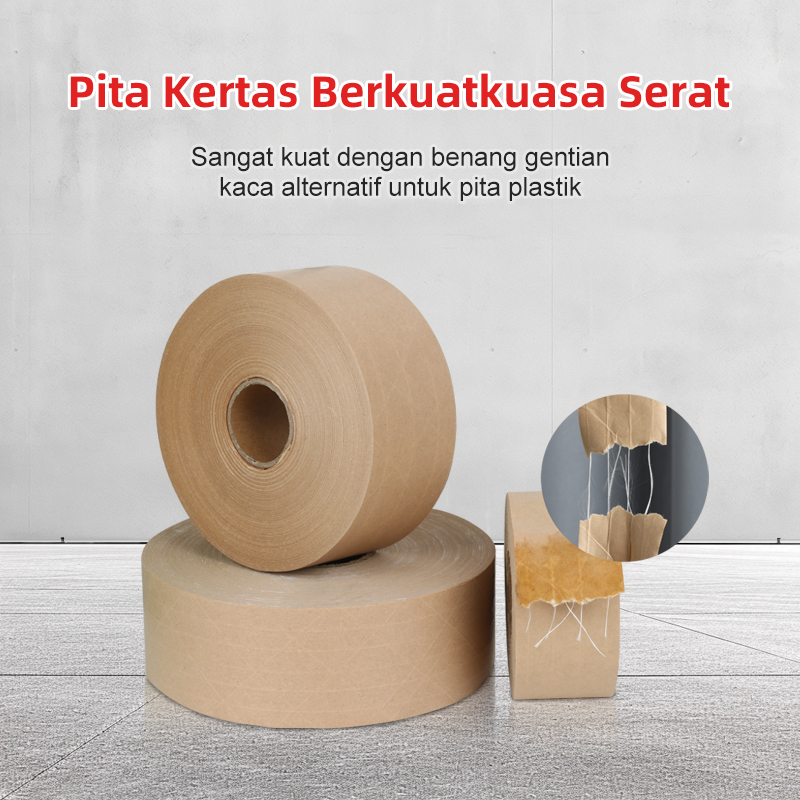 Pita Serat Kuat: Pita Diaktifkan Air heavy-duty dengan benang gentian kaca, sangat kuat