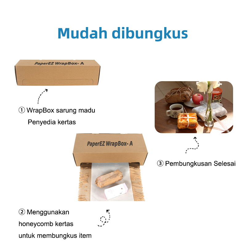 Mudah Dibungkus: WrapBox Dispenser kertas sarang lebah, langkah mudah untuk pembungkusan selesai