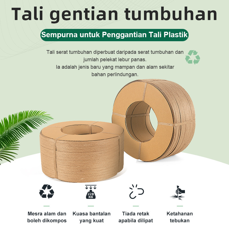 Tali Gentian Tumbuhan: PaperEZ Tali Palet, mesra alam & boleh dikompos, kuasa bantalan kuat