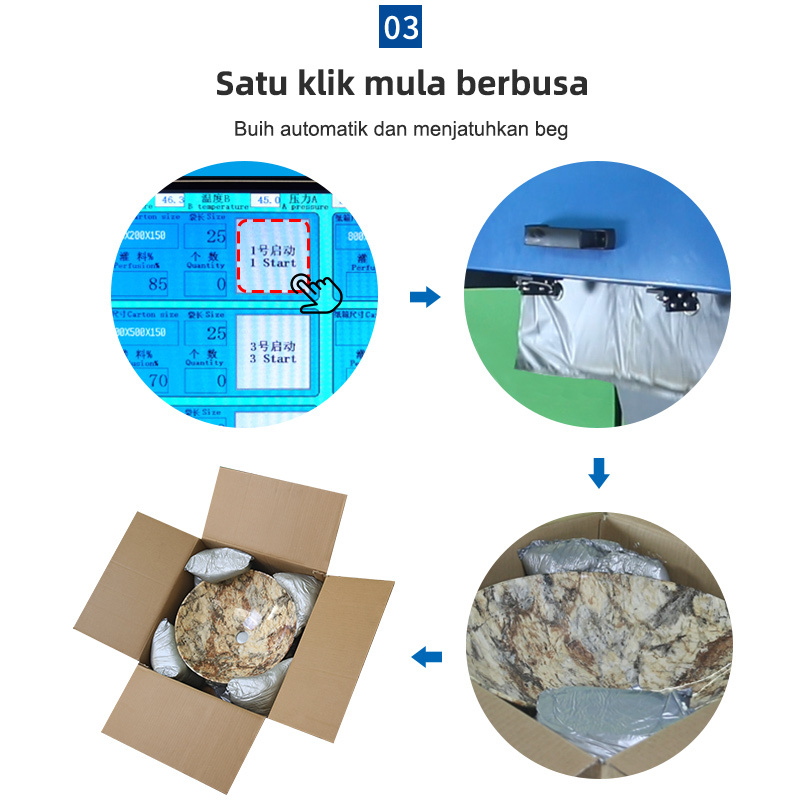 Satu Klik: MFA01 Mesin Buih Automatik, mula berbusa & jatuhkan beg secara automatik