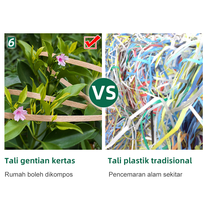 Perbandingan Alam Sekitar: Tali Kertas boleh dikompos vs. Tali Plastik pencemar alam