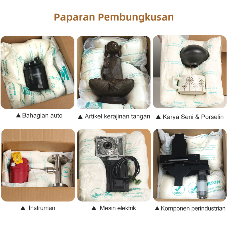 Paparan Pembungkusan: Mini Foam Beg Buih utk Bahagian auto, Seni, Instrumen & Komponen industri