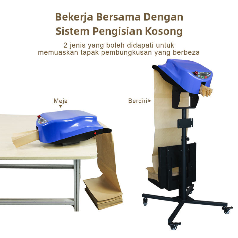Kertas Kraft: Bekerja dengan sistem pengisian kosong jenis meja dan berdiri untuk kecekapan