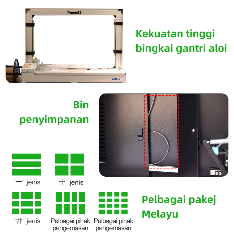Struktur: PZMH-101A dengan bingkai aloi kekuatan tinggi, cekap untuk pelbagai pakej automatik